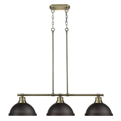 Yep by Golden Lighting Duncan 3-light Island Light in Aged Brass and Rubbed Bronze shade - - Golden Lighting