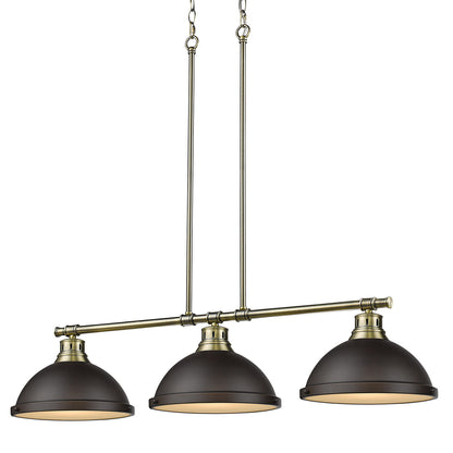Yep by Golden Lighting Duncan 3-light Island Light in Aged Brass and Rubbed Bronze shade - - Golden Lighting