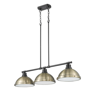 Yep by Golden Lighting Duncan 3-light Island Light in Matte Black and Aged Brass shade - - Golden Lighting
