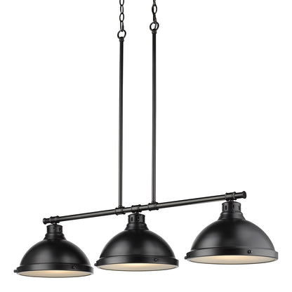 Yep by Golden Lighting Duncan 3-light Island Light in Matte Black - - Golden Lighting