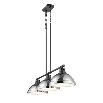 Yep by Golden Lighting Duncan 3-light Island Light in Matte Black and Chrome shade - - Golden Lighting