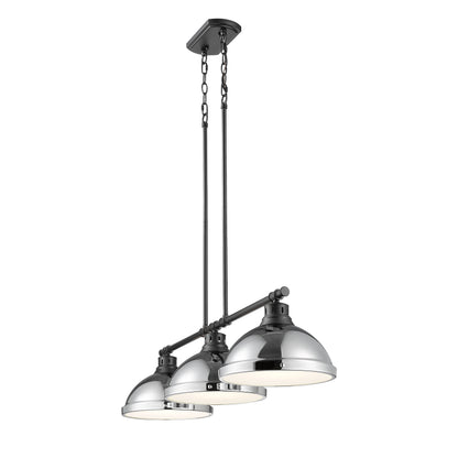 Yep by Golden Lighting Duncan 3-light Island Light in Matte Black and Chrome shade - - Golden Lighting