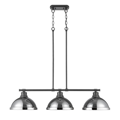 Yep by Golden Lighting Duncan 3-light Island Light in Matte Black and Chrome shade - - Golden Lighting