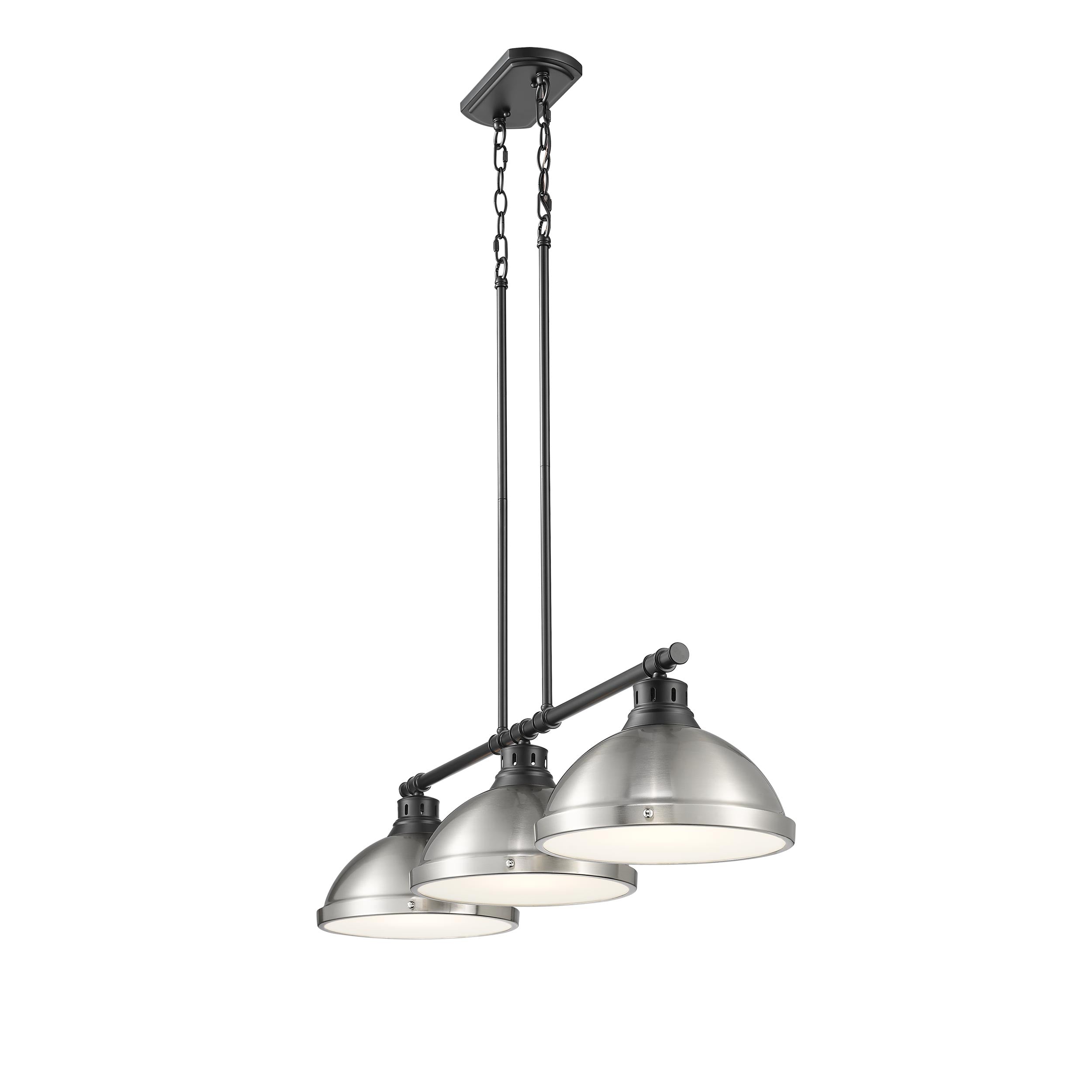Yep by Golden Lighting Duncan 3-light Island Light in Matte Black and Pewter shade - - Golden Lighting