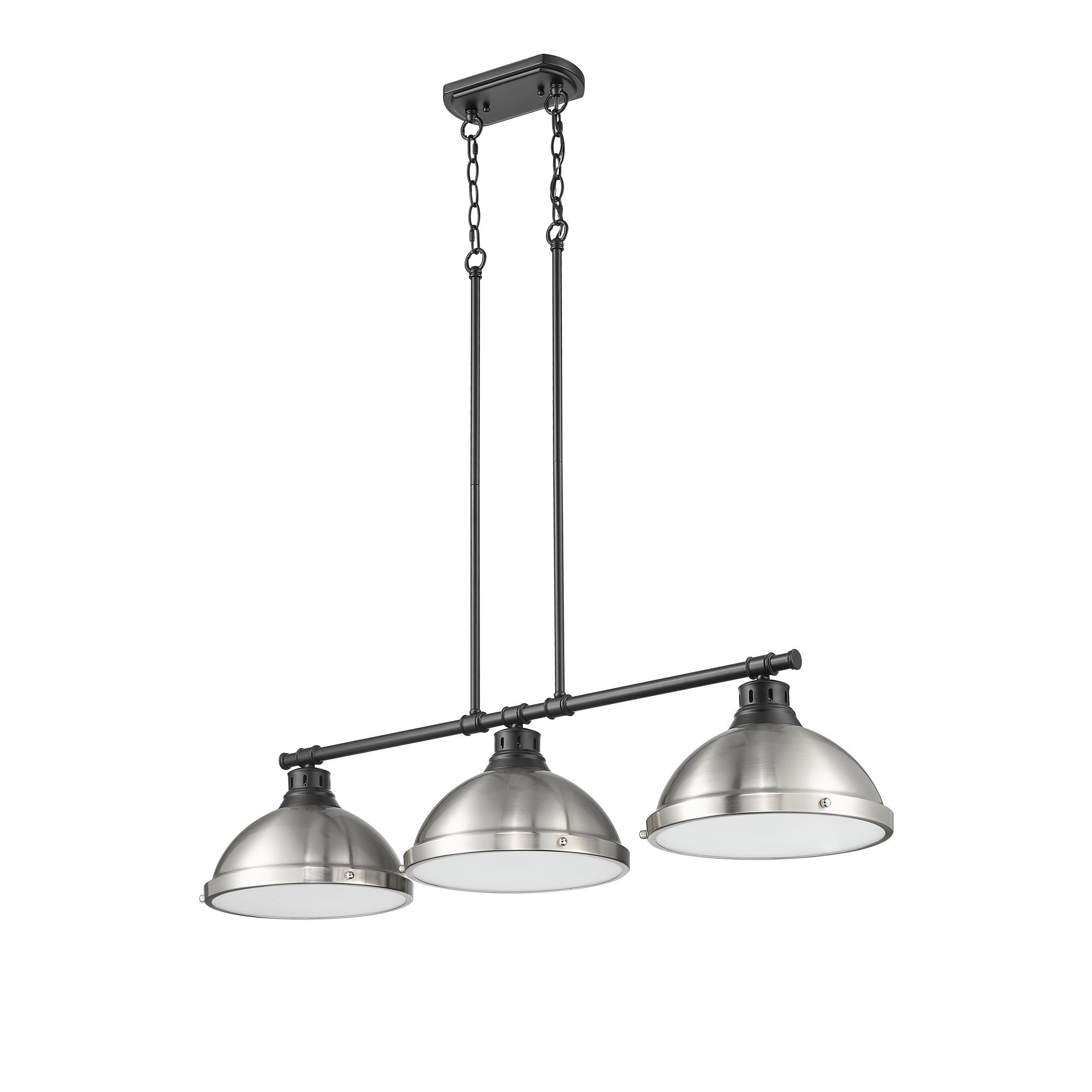 Yep by Golden Lighting Duncan 3-light Island Light in Matte Black and Pewter shade - - Golden Lighting