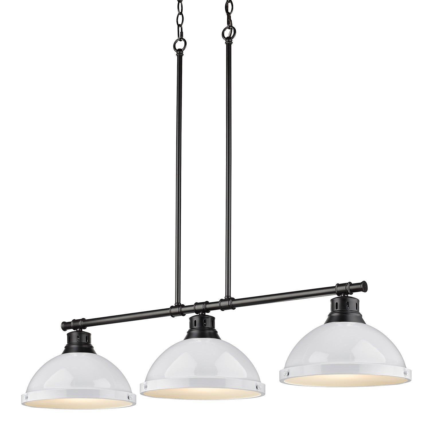 Yep by Golden Lighting Duncan 3-light Island Light in Matte Black and White shade - - Golden Lighting