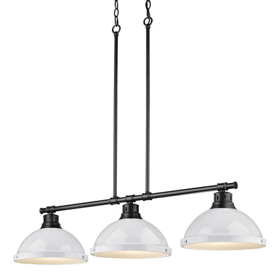 Yep by Golden Lighting Duncan 3-light Island Light in Matte Black and White shade - - Golden Lighting