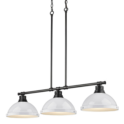 Yep by Golden Lighting Duncan 3-light Island Light in Matte Black and White shade - - Golden Lighting