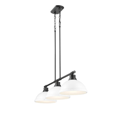 Yep by Golden Lighting Duncan 3-light Island Light in Matte Black and Matte White shade - - Golden Lighting