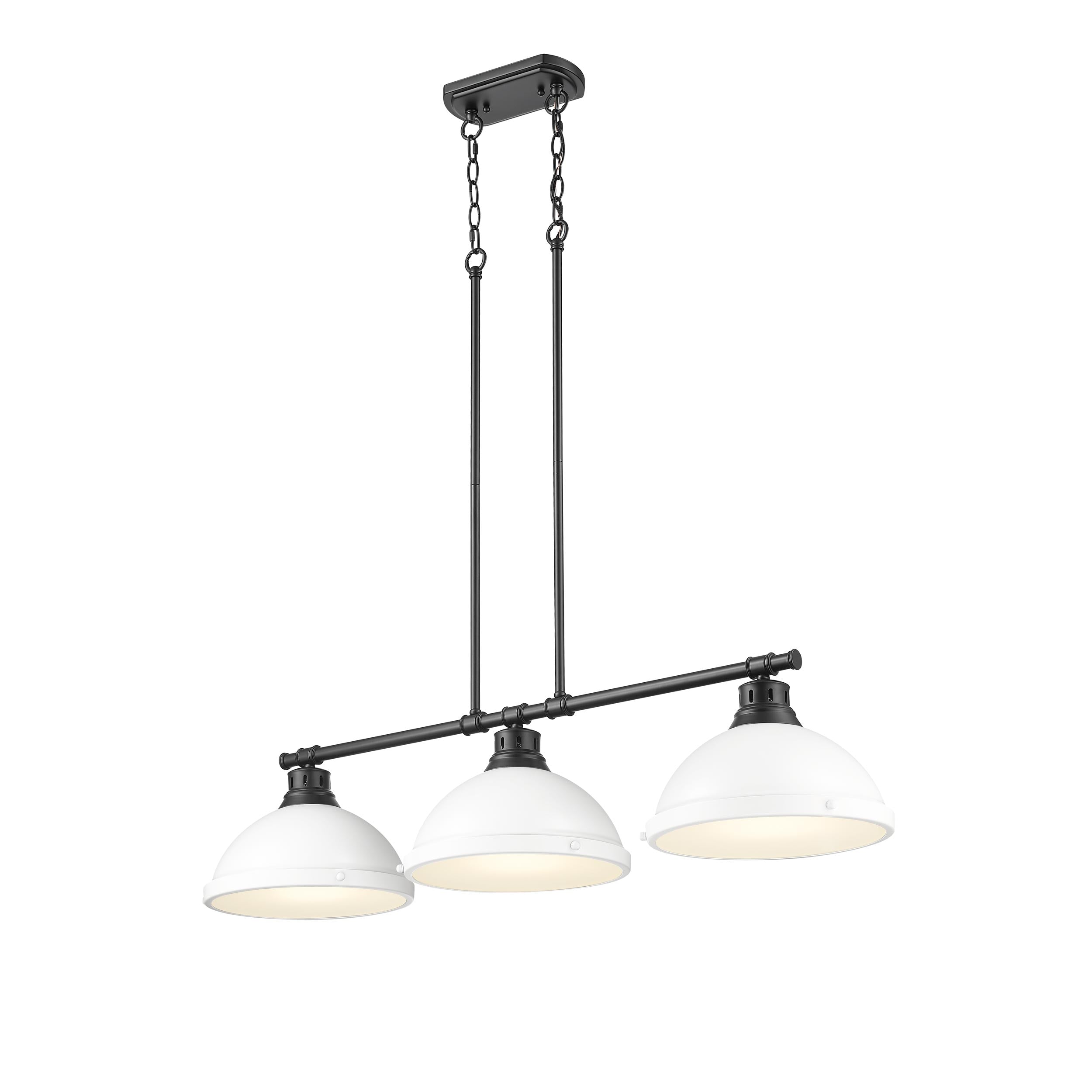 Yep by Golden Lighting Duncan 3-light Island Light in Matte Black and Matte White shade - - Golden Lighting