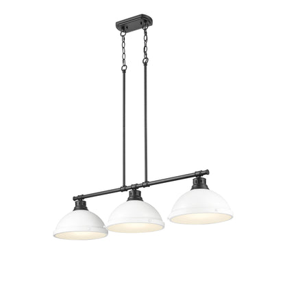 Yep by Golden Lighting Duncan 3-light Island Light in Matte Black and Matte White shade - - Golden Lighting