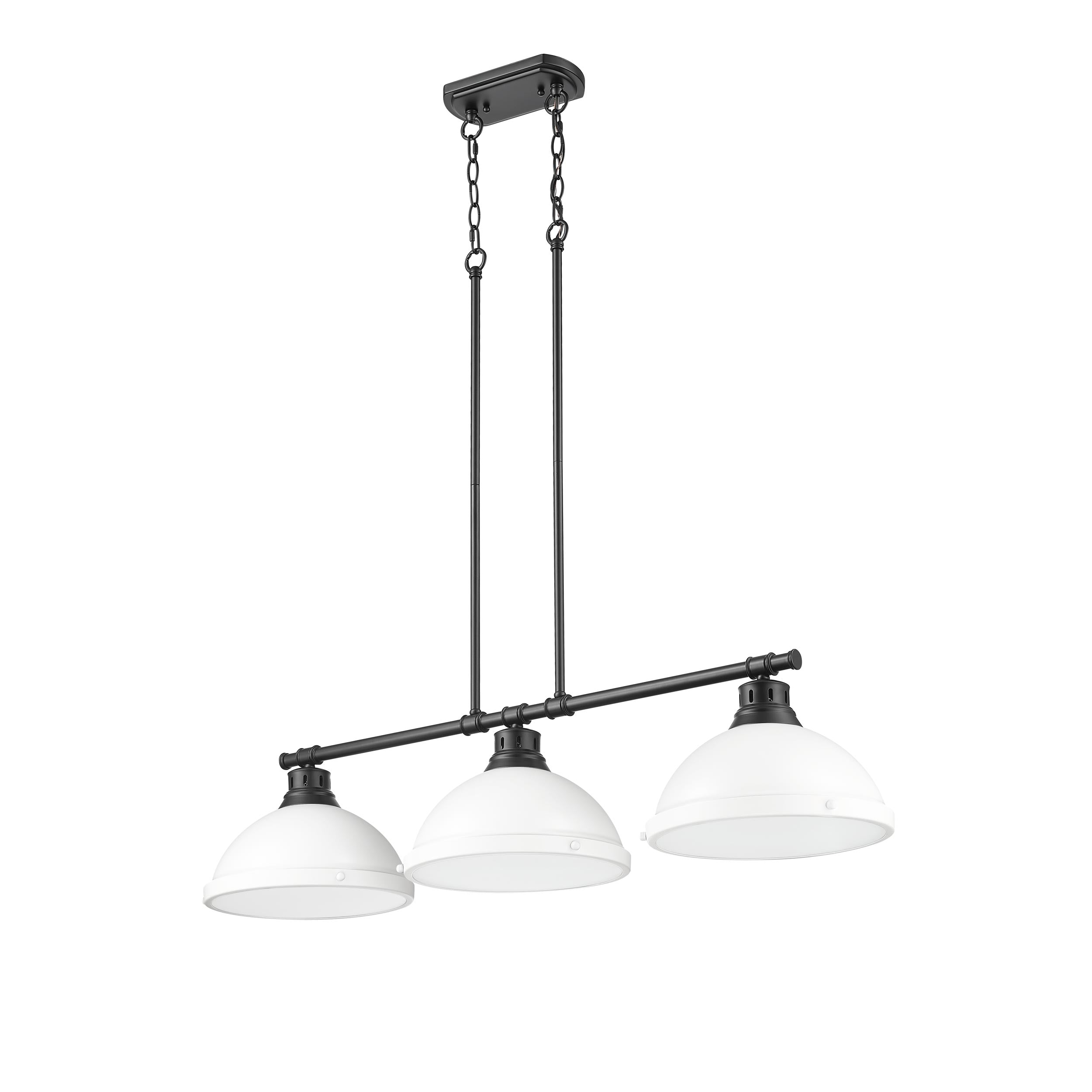 Yep by Golden Lighting Duncan 3-light Island Light in Matte Black and Matte White shade - - Golden Lighting
