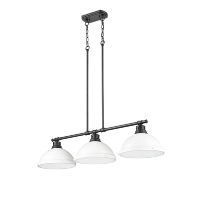 Yep by Golden Lighting Duncan 3-light Island Light in Matte Black and Matte White shade - - Golden Lighting