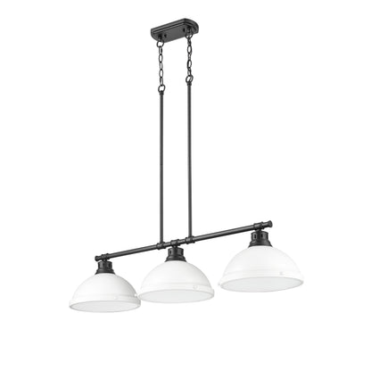 Yep by Golden Lighting Duncan 3-light Island Light in Matte Black and Matte White shade - - Golden Lighting