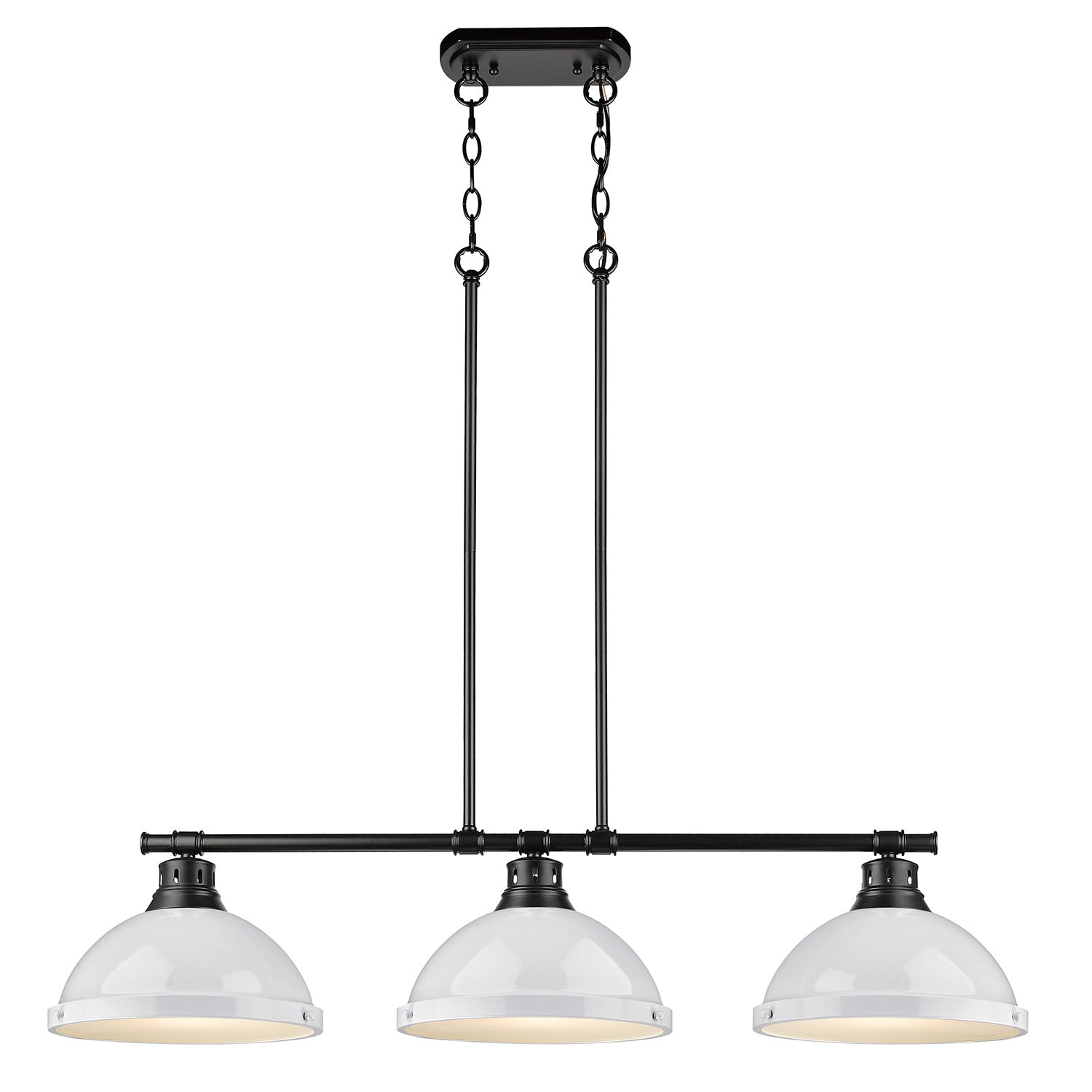 Yep by Golden Lighting Duncan 3-light Island Light in Matte Black and White shade - - Golden Lighting