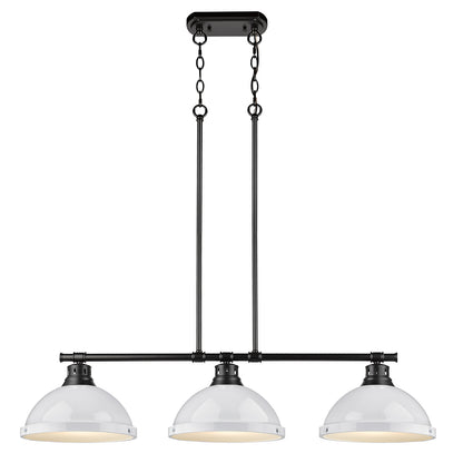 Yep by Golden Lighting Duncan 3-light Island Light in Matte Black and White shade - - Golden Lighting