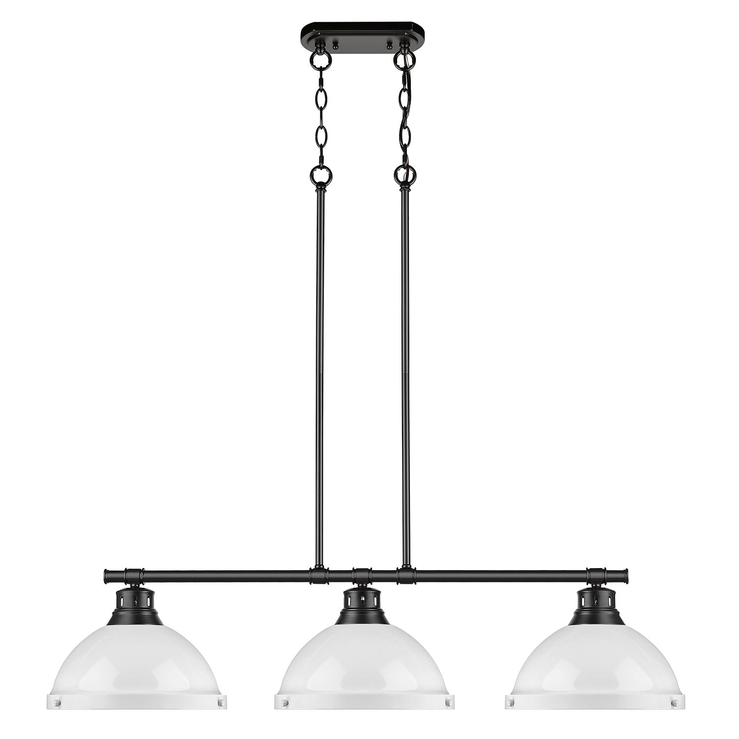 Yep by Golden Lighting Duncan 3-light Island Light in Matte Black and White shade - - Golden Lighting