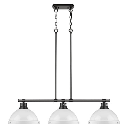 Yep by Golden Lighting Duncan 3-light Island Light in Matte Black and White shade - - Golden Lighting