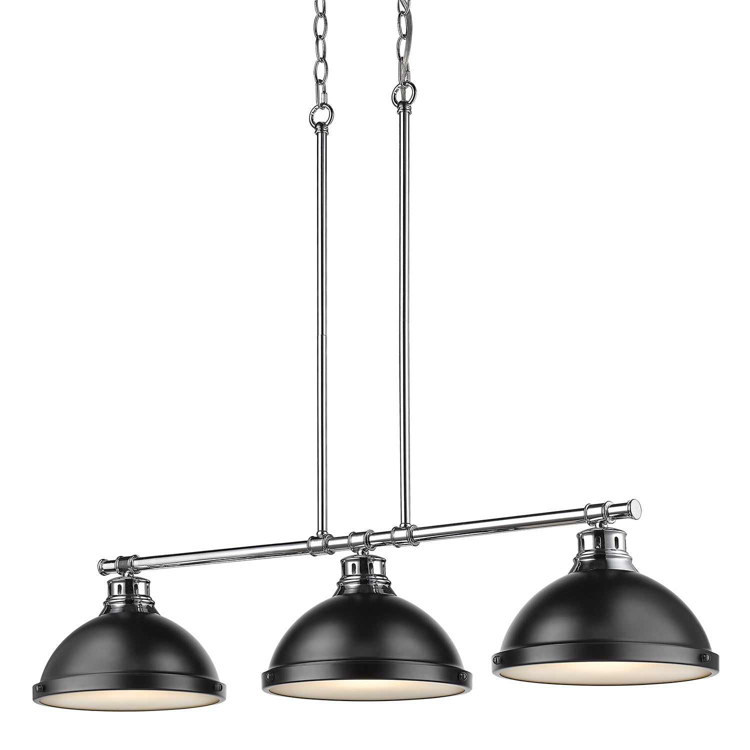 Yep by Golden Lighting Duncan 3-light Island Light in Chrome and Matte Black shade - - Golden Lighting