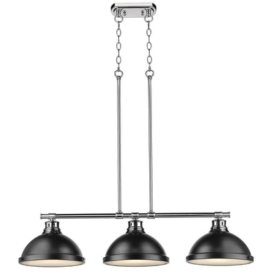 Yep by Golden Lighting Duncan 3-light Island Light in Chrome and Matte Black shade - - Golden Lighting