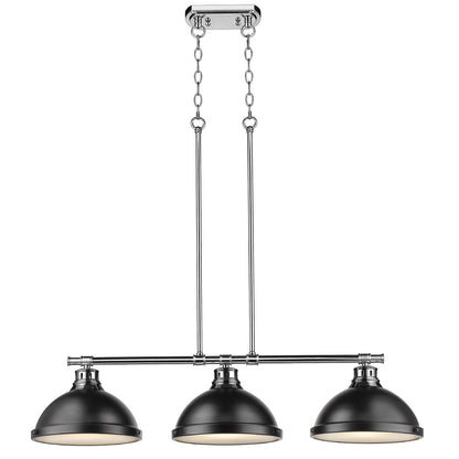 Yep by Golden Lighting Duncan 3-light Island Light in Chrome and Matte Black shade - - Golden Lighting