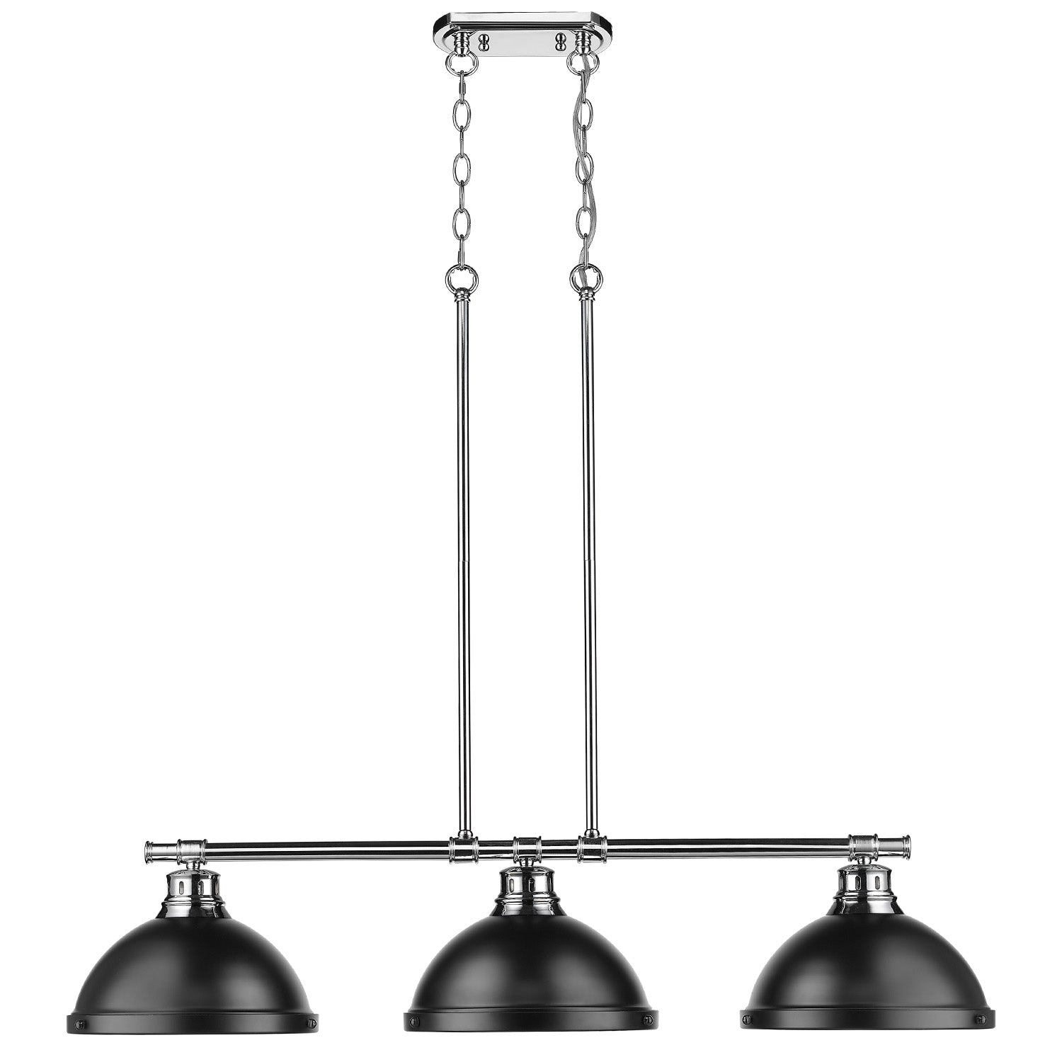 Yep by Golden Lighting Duncan 3-light Island Light in Chrome and Matte Black shade - - Golden Lighting