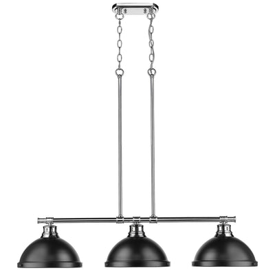 Yep by Golden Lighting Duncan 3-light Island Light in Chrome and Matte Black shade - - Golden Lighting