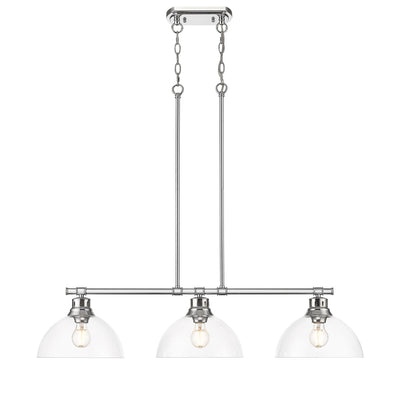 Yep by Golden Lighting Duncan 3-light Island Light in Chrome and Clear Glass - - Golden Lighting