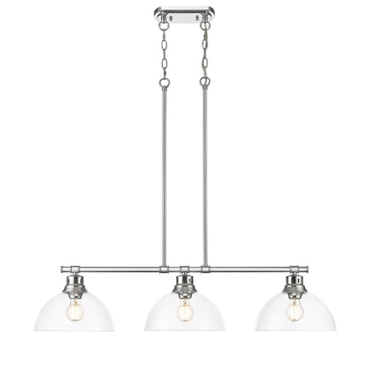 Yep by Golden Lighting Duncan 3-light Island Light in Chrome and Clear Glass - - Golden Lighting
