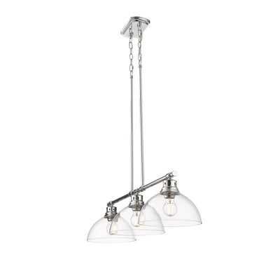 Yep by Golden Lighting Duncan 3-light Island Light in Chrome and Clear Glass - - Golden Lighting