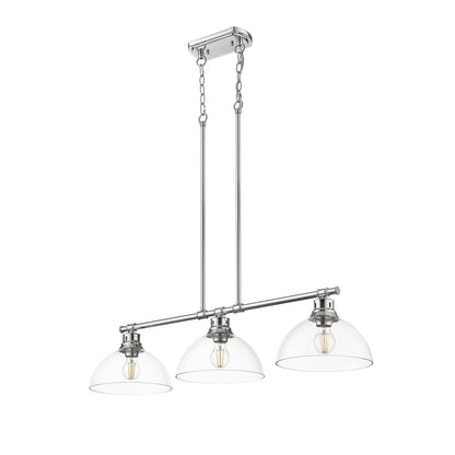 Yep by Golden Lighting Duncan 3-light Island Light in Chrome and Clear Glass - - Golden Lighting