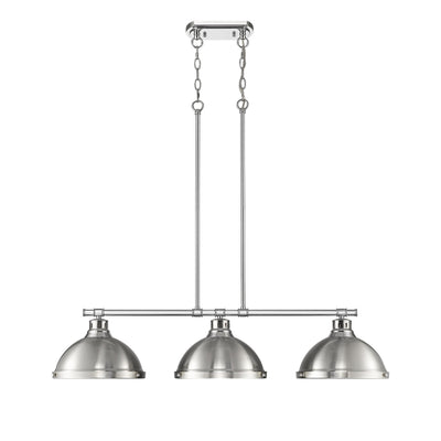 Yep by Golden Lighting Duncan 3-light Island Light in Chrome and Pewter shade - - Golden Lighting