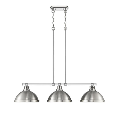 Yep by Golden Lighting Duncan 3-light Island Light in Chrome and Pewter shade - - Golden Lighting