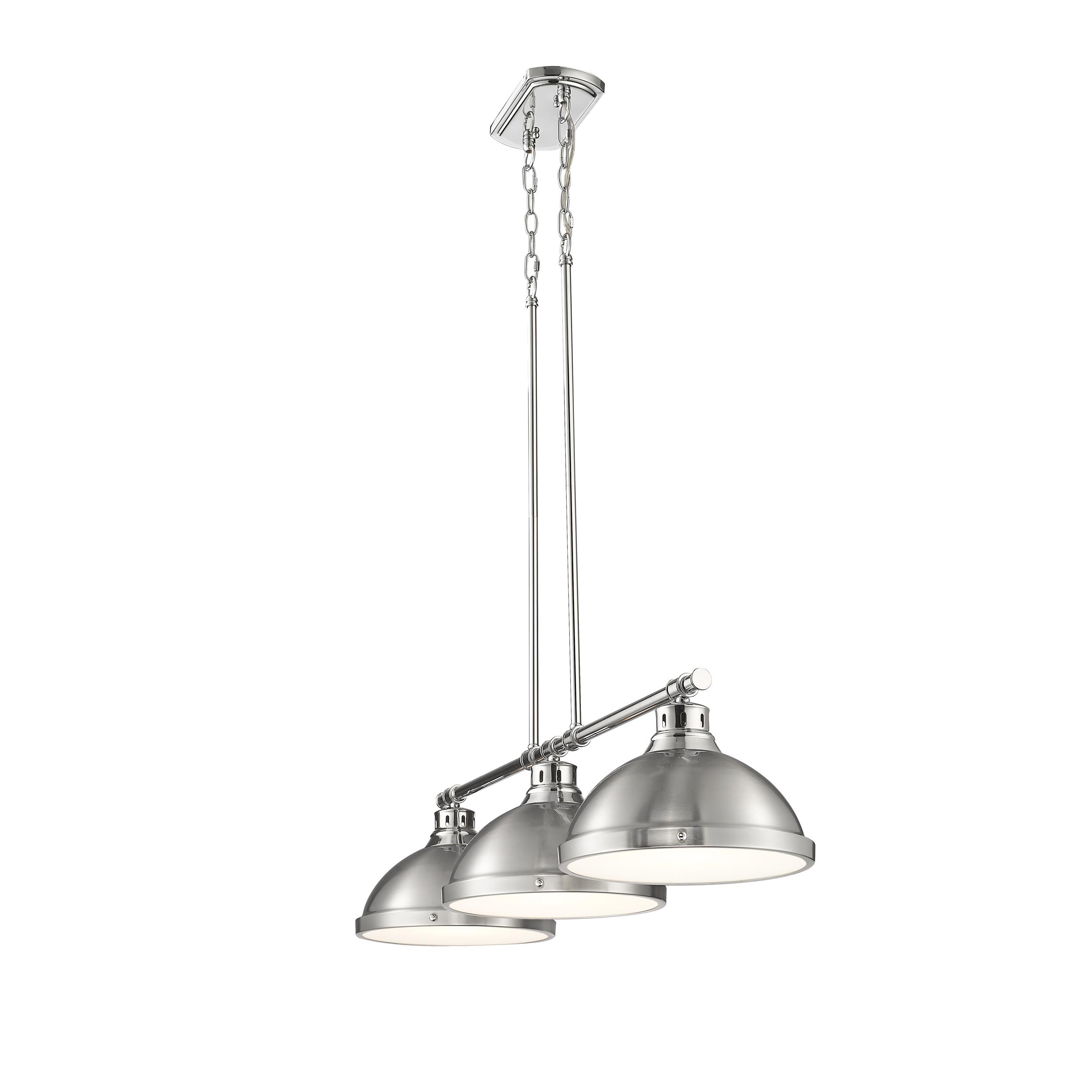 Yep by Golden Lighting Duncan 3-light Island Light in Chrome and Pewter shade - - Golden Lighting