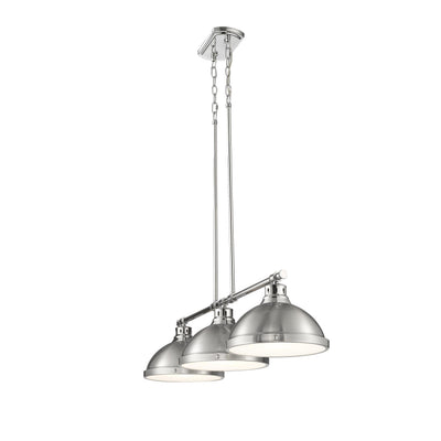 Yep by Golden Lighting Duncan 3-light Island Light in Chrome and Pewter shade - - Golden Lighting