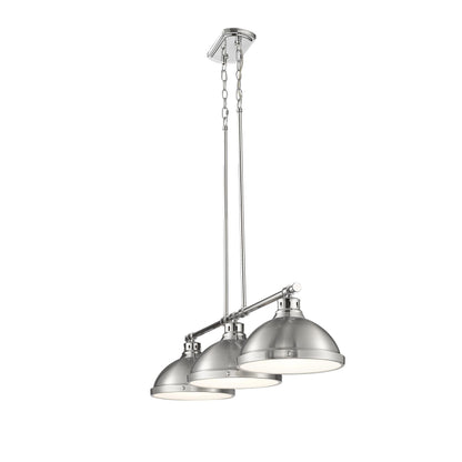 Yep by Golden Lighting Duncan 3-light Island Light in Chrome and Pewter shade - - Golden Lighting