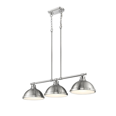 Yep by Golden Lighting Duncan 3-light Island Light in Chrome and Pewter shade - - Golden Lighting