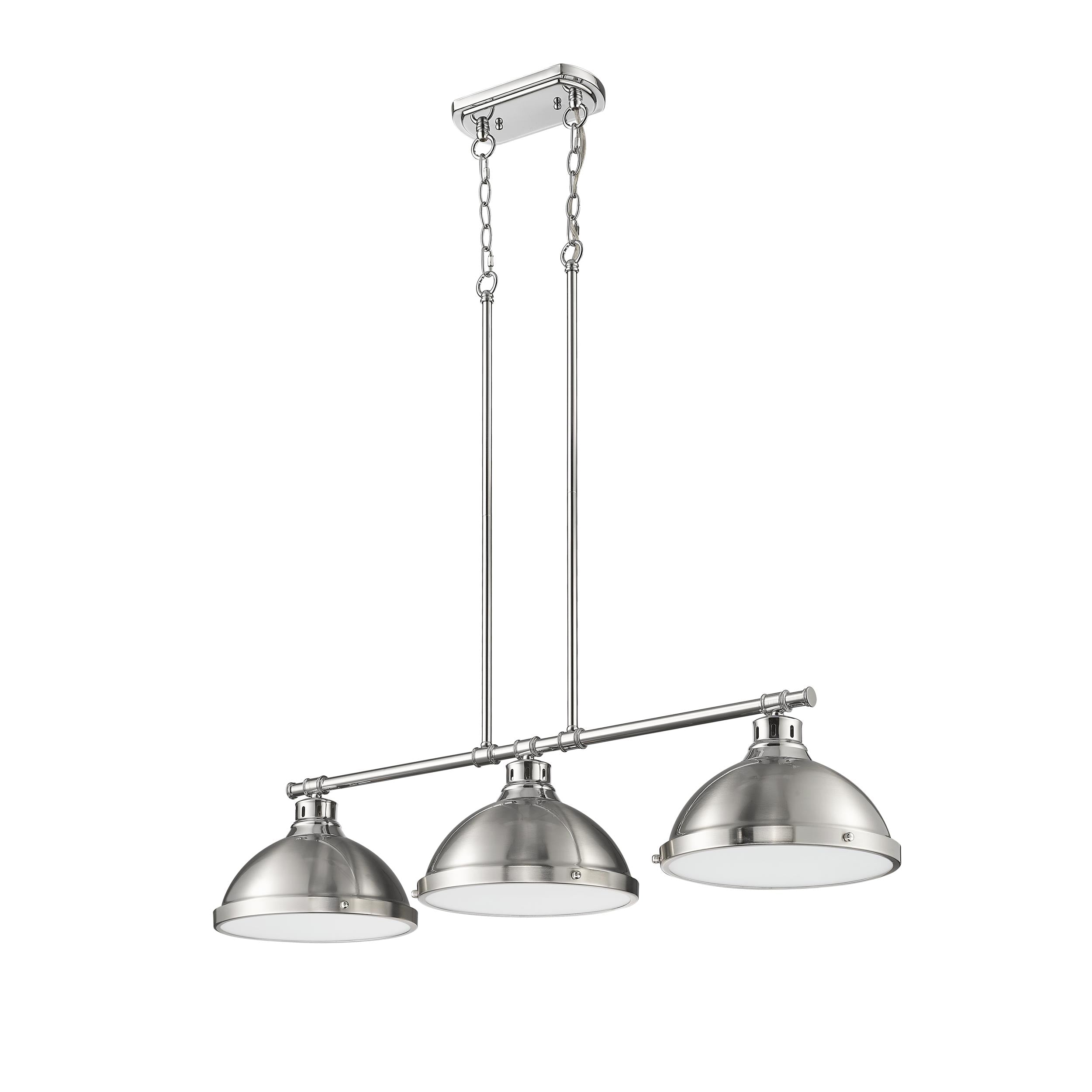 Yep by Golden Lighting Duncan 3-light Island Light in Chrome and Pewter shade - - Golden Lighting
