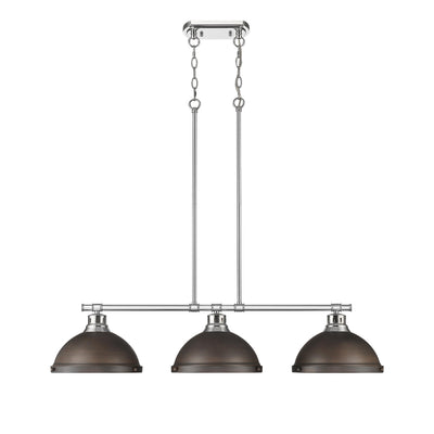 Yep by Golden Lighting Duncan 3-light Island Light in Chrome and Rubbed Bronze shade - - Golden Lighting