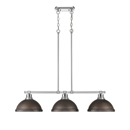 Yep by Golden Lighting Duncan 3-light Island Light in Chrome and Rubbed Bronze shade - - Golden Lighting