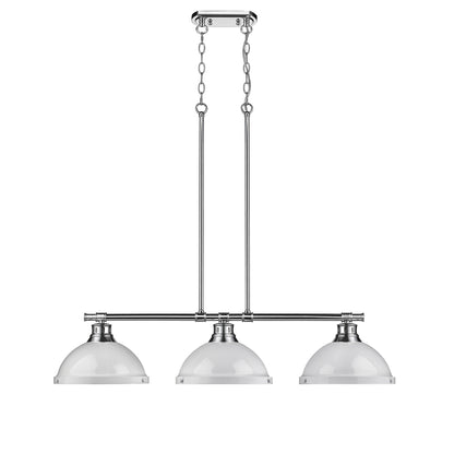 Yep by Golden Lighting Duncan 3-light Island Light in Chrome and White shade - - Golden Lighting