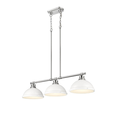 Yep by Golden Lighting Duncan 3-light Island Light in Chrome and Matte White shade - - Golden Lighting