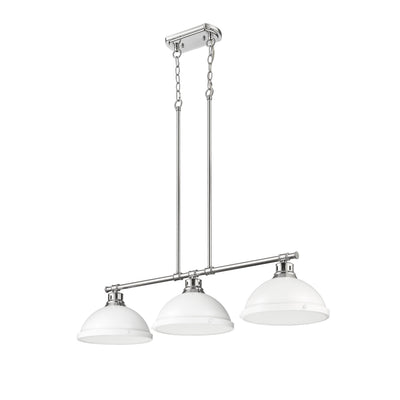 Yep by Golden Lighting Duncan 3-light Island Light in Chrome and Matte White shade - - Golden Lighting