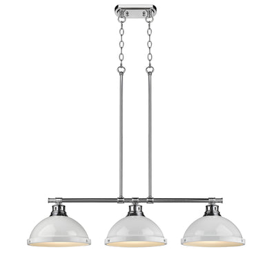 Yep by Golden Lighting Duncan 3-light Island Light in Chrome and White shade - - Golden Lighting