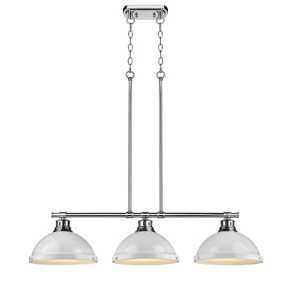 Yep by Golden Lighting Duncan 3-light Island Light in Chrome and White shade - - Golden Lighting