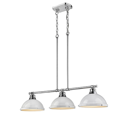 Yep by Golden Lighting Duncan 3-light Island Light in Chrome and White shade - - Golden Lighting
