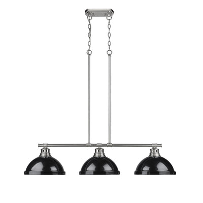 Yep by Golden Lighting Duncan 3-light Island Light in Pewter and Black shade - - Golden Lighting