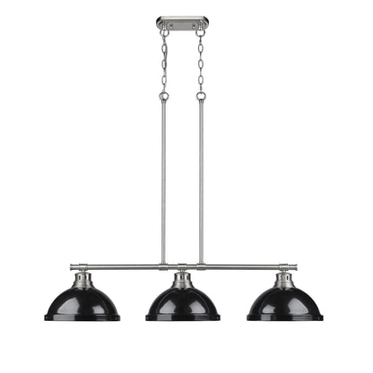 Yep by Golden Lighting Duncan 3-light Island Light in Pewter and Black shade - - Golden Lighting