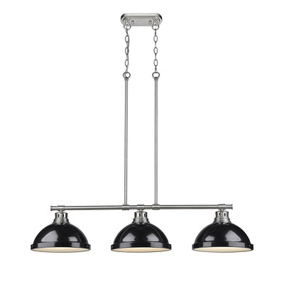 Yep by Golden Lighting Duncan 3-light Island Light in Pewter and Black shade - - Golden Lighting