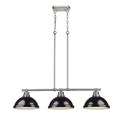 Yep by Golden Lighting Duncan 3-light Island Light in Pewter and Black shade - - Golden Lighting